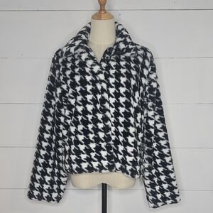 Bailey Rose Black & White Houndstooth Pattern Jacket Sz M